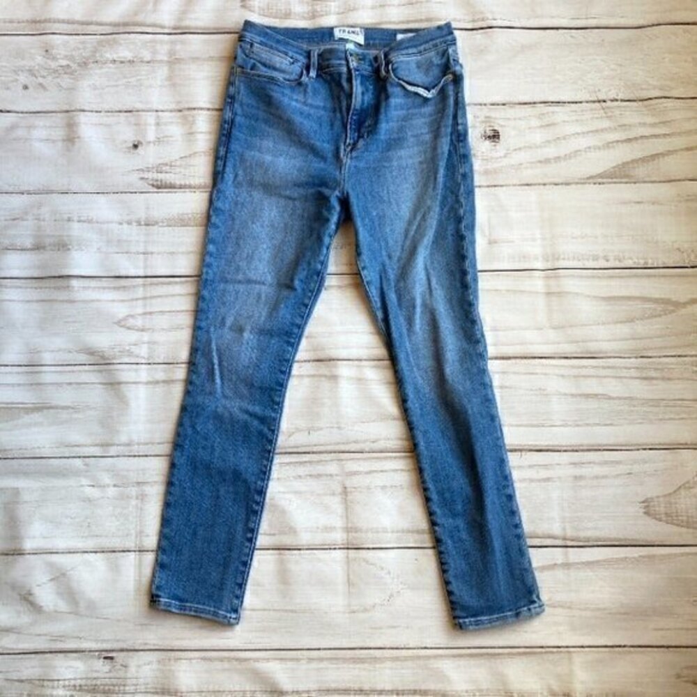 Frame Denim Le High Skinny Crop Jeans Medium Wash Sz 31